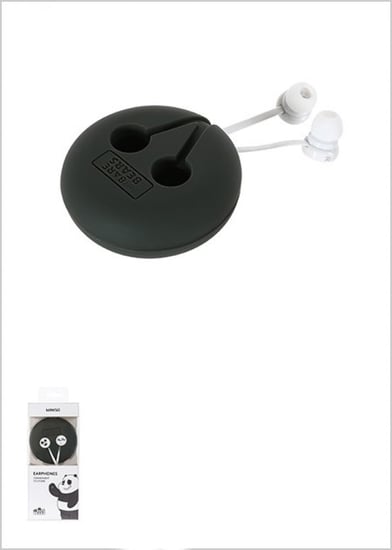 سماعة اذن سلكية بشخصية باندا من الدببة الثلاثة مع قطعة سيلكون للحفاظ على السماعة