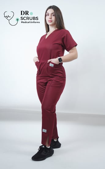 سكراب نسائي عنابي - Burgundy women's scrub