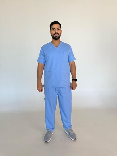 سكراب رجالي  سماوي - Sky blue men's scrub