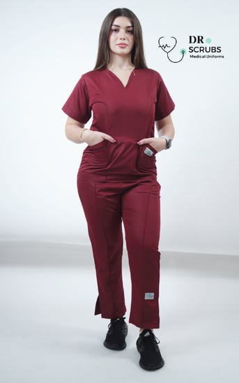 سكراب نسائي عنابي - Burgundy women's scrub