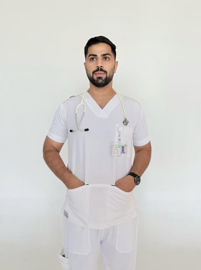 سكراب رجالي  أبيض -white men's scrub