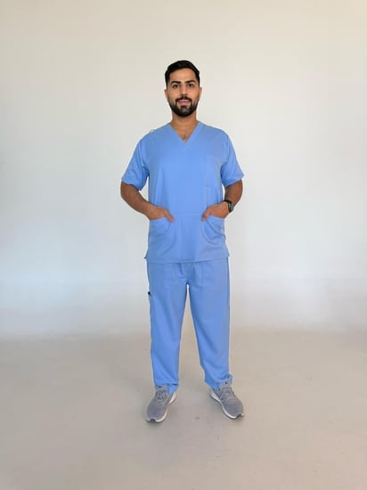سكراب رجالي  سماوي - Sky blue men's scrub