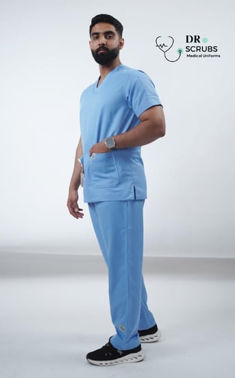 سكراب رجالي  سماوي - Sky blue men's scrub