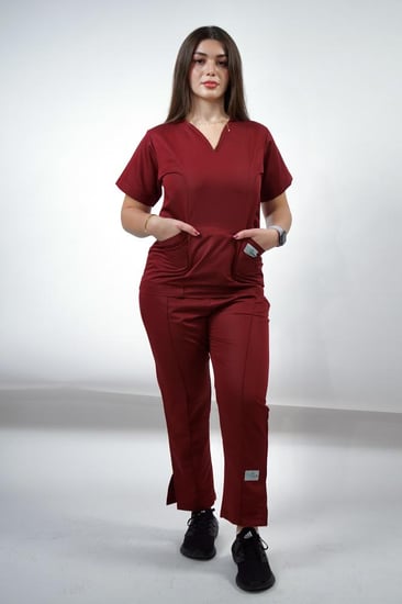 سكراب نسائي عنابي - Burgundy women's scrub