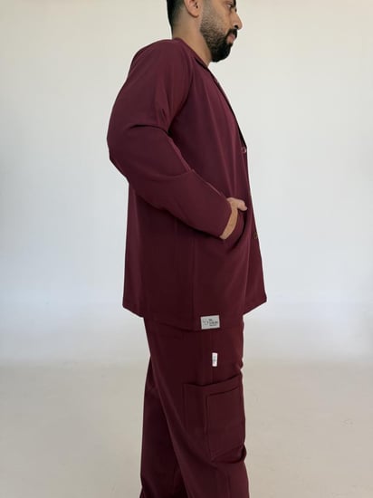 جاكيت رجالي عنابي - Men's burgundy jacket