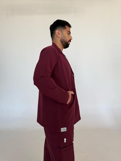 جاكيت رجالي عنابي - Men's burgundy jacket
