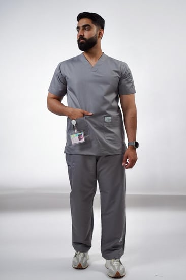 سكراب رجالي رمادي - Grey men's scrubs