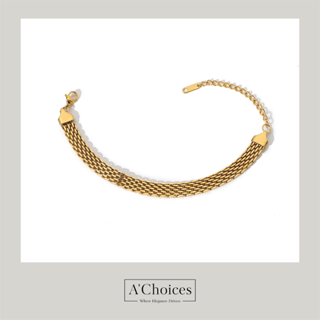 سوارات نسائيه - سوار مطلي بالذهب 18 يمكن التحكم بالمقاس