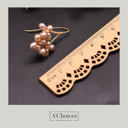 أقراط مصنوعة يدوياً من النحاس المطلي بالذهب عيار 18 مع اللؤلؤ الزراعي والزيركون