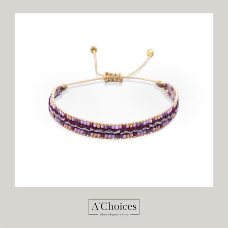 اساور قماشية مصنوعة يدويا بالخرز الملون بعدة أشكال - سحب