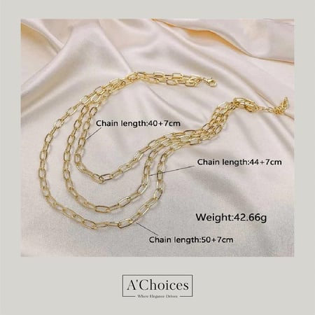 سلسلة بلون الذهب الكوبية بثلاث طبقات