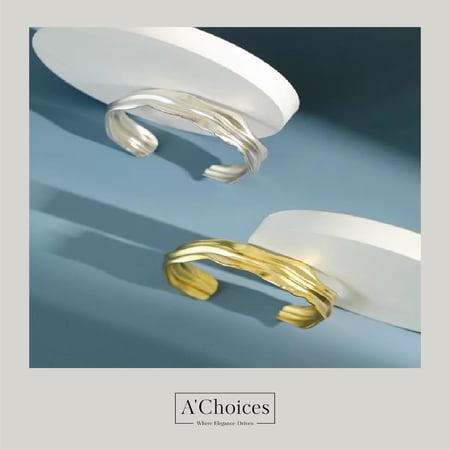 اسوارة فضة - اساور مصنوعة من الفضة عيار 925 بلونين ذهبي وفضي