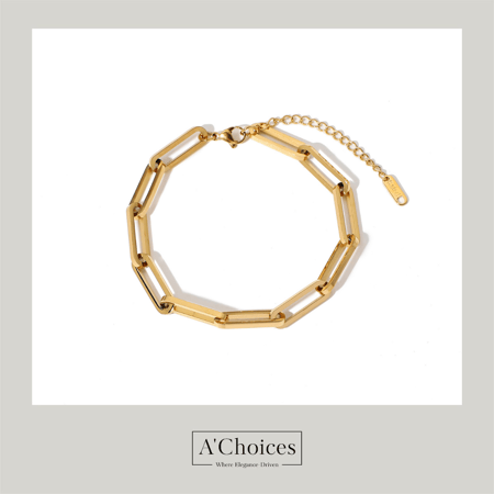 سوارة يد - سوار مطلي بالذهب عيار 18 مصنوع من الفولاذ المقاوم للصدا