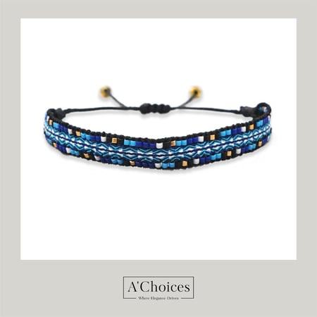 اساور قماشية مصنوعة يدويا بالخرز الملون بعدة أشكال - سحب