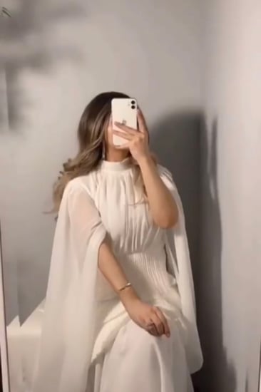 فستان ناعم بشال شيفون لمسة أنوثة ورقي