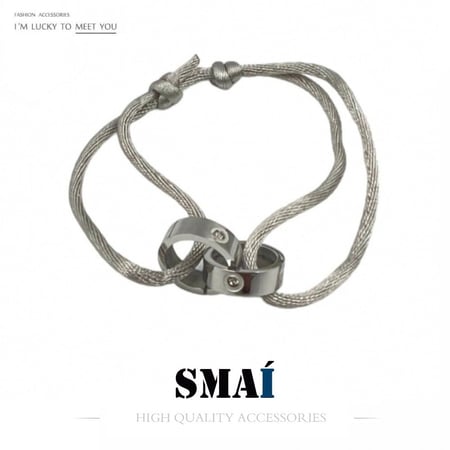 سوارة خيط حلقتين فضي  101 ROPE