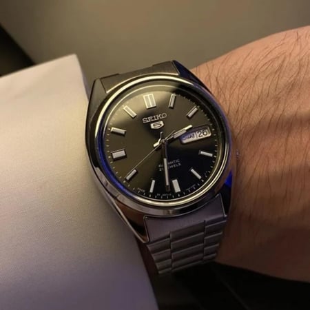 ساعة سيكو 5 اوتوماتيك - رمادي