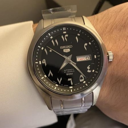 ساعة سيكو 5 أوتوماتيك - عربيه حجم 42