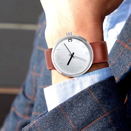 ساعة تومي للرجال فاخرة بحزام بني كوارتز ساعة رجالية