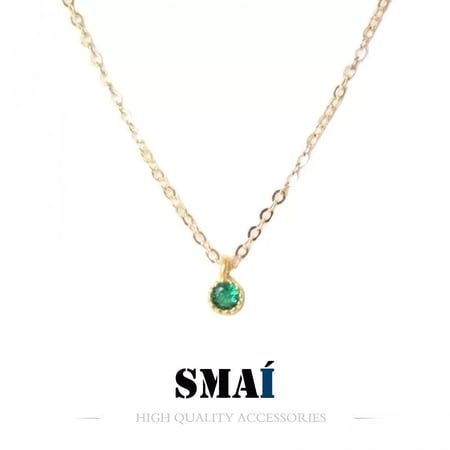 قلادة قطعة الزركون الخضراء