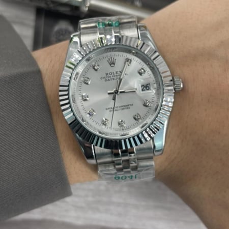 رولكس رجالي ديت جست فضي مينا رمادي