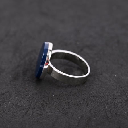 خاتم ملكي فضه عيار 925 - كحلي