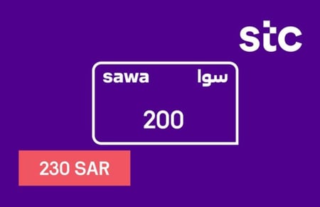 بطاقة شحن سوا - المتجر السعودي راصيد 200 ريال