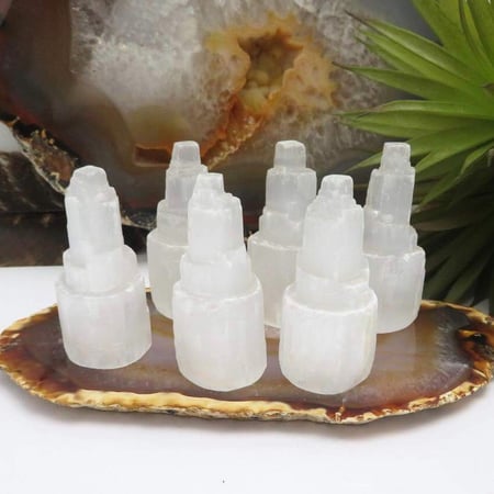 تاور من حجر السيلينيت الخام الطبيعي - عالي الجودة