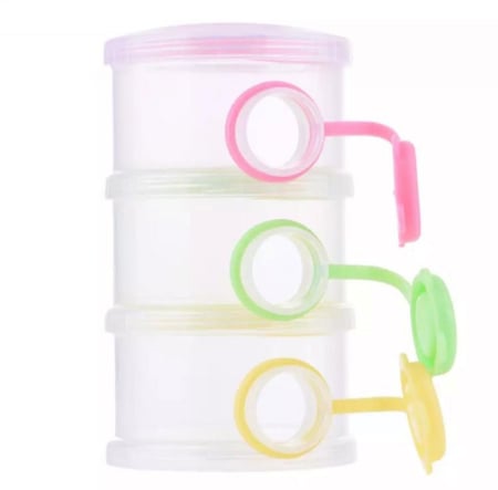 حافظة مسحوق الحليب / مقسم حليب الاطفال ( قطعه واحده ثلاث طبقات )