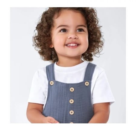 أوفرول بقماش الشاش رمادي مناسب للجنسين