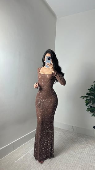 فستان تل مرصع بالاحجار
