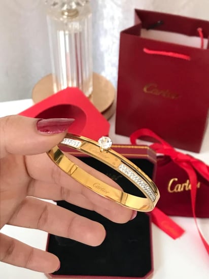 سواره كارتير لون ذهبي بفصوص زركون