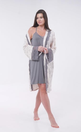 طقم نوم قصير قطعتين كم طويل من Gizzey - 11490N