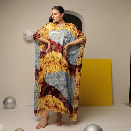 جلابية شيفون ناعم مشجرة من PEERLESS- 21467