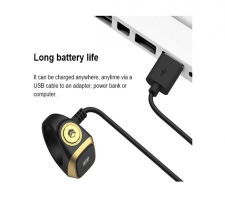 خاتم التسبيح الذكي لايت - 20 مم - أسود