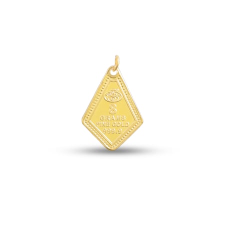 تعليقة ذهب عيار 24 شكل معين ديوان الذهب