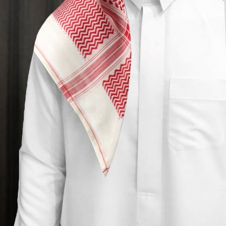 شماغ دنهل احمر وبيج