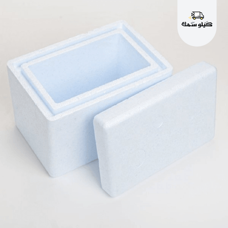 صندوق فلين مع ثلج لحفظ وتبريد الأسماك