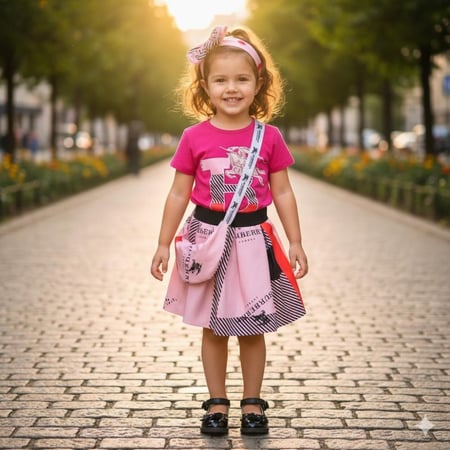 طقم بناتي بربري-طوق - شنطه