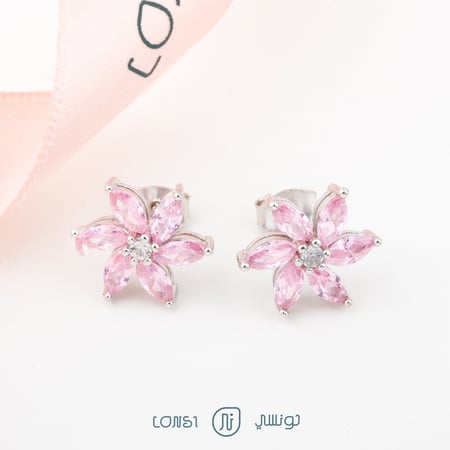 حلق تصميم ناعم فضة عيار 925