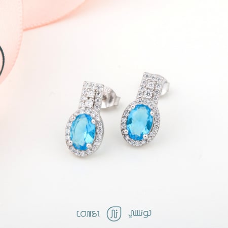 حلق تصميم ناعم فضة عيار 925