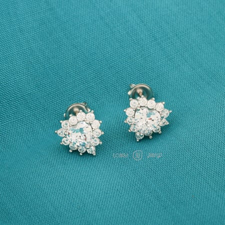 حلق فضة عيار 925 تصميم قلب