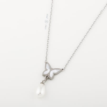 سلسال زركون مطلي فضي