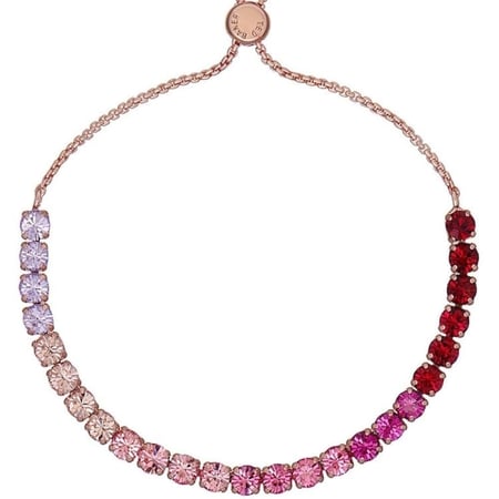 Ted Baker Gold Tone/Red Rainbow MELRAH: Crystal Adjustable Tennis Bracelet