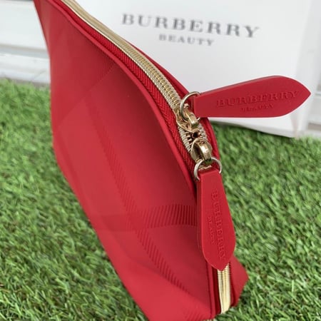 شنطة بربري جلد اصليه BURBERRY Red Leather Pouch