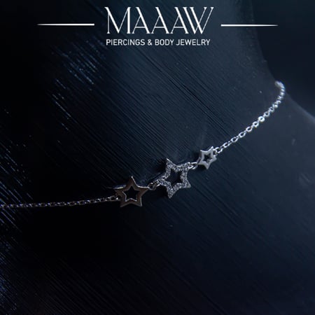 خلخال فضة نجوم موديل 9208