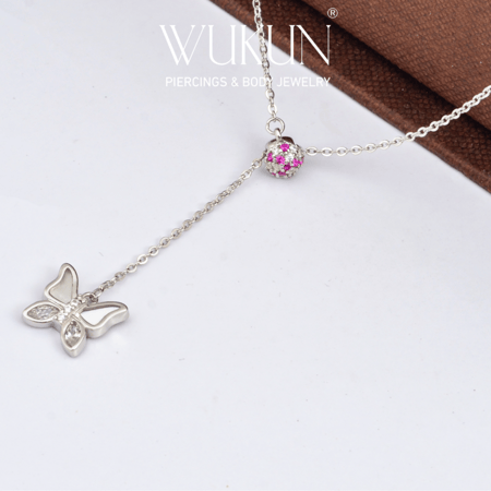 سلسال (Y) فضة عيار 925 شكل فراشة