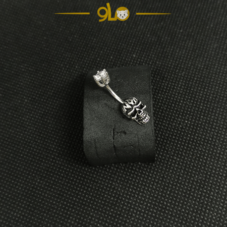 حلق بيرسينج فضة للسرة جمجمة موديل 915