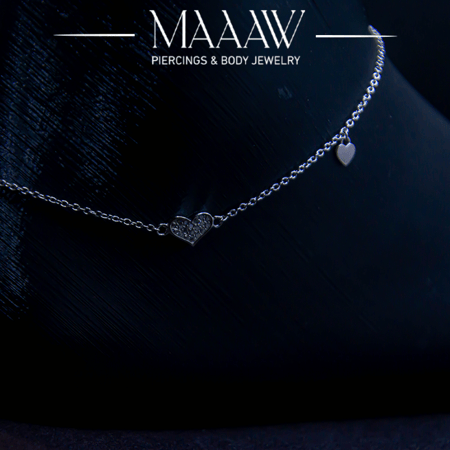 خلخال فضة 925s قلوب موديل 9209