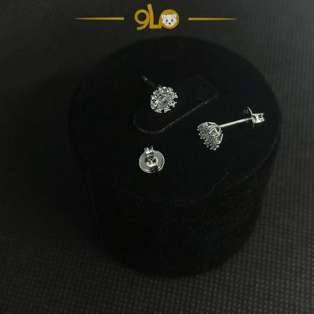 أقراط فضة 925s حلقة وردة موديل 9115